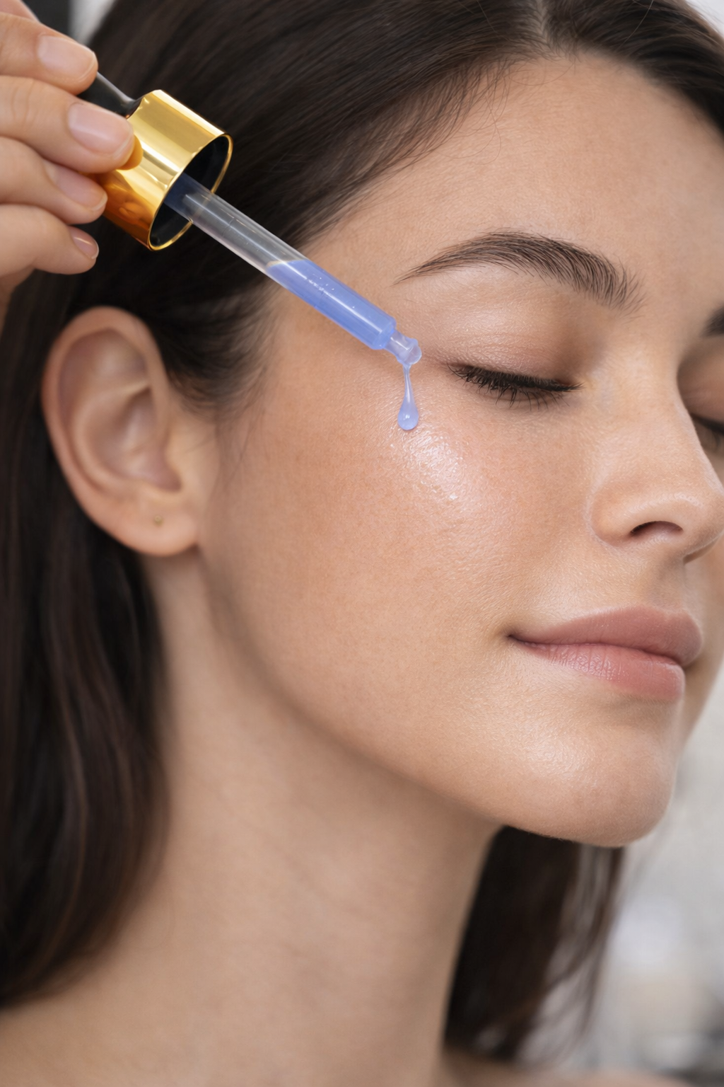 Peptide Potion - face shot in use