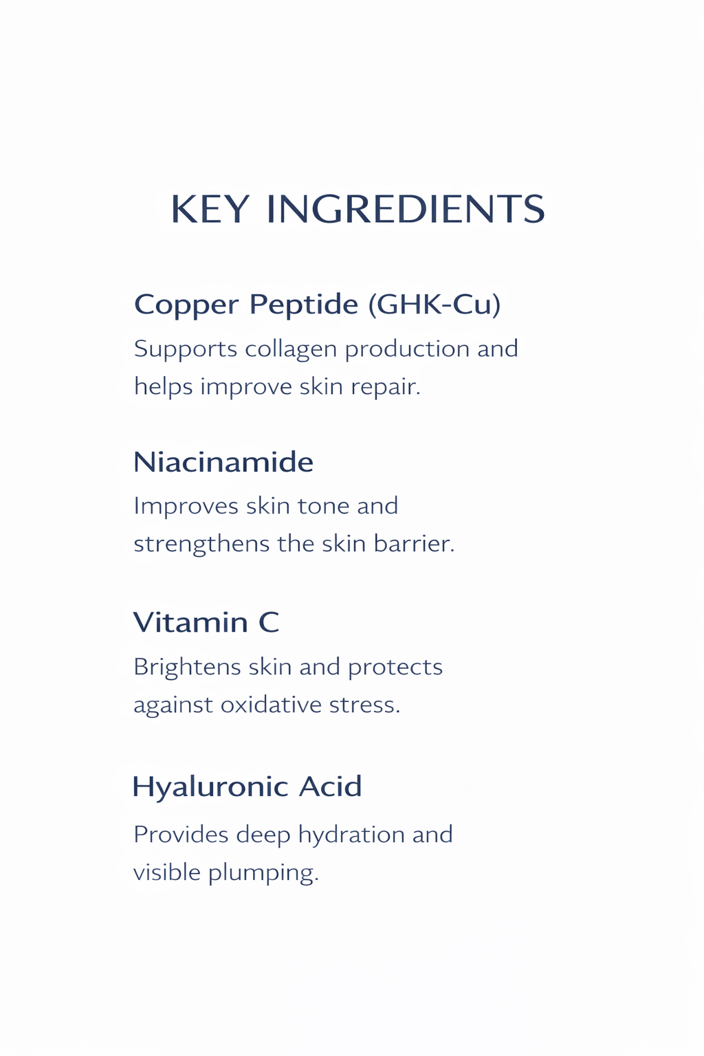 Peptide Potion - ingredients list